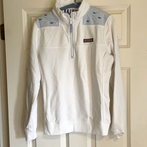 Vineyard Vines White quarter zip sweatshirt S
